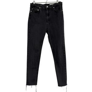 Rag & Bone Grey Nina High Rise Skinny Ankle Jeans Womens 30 Raw Hem Stretch Zip